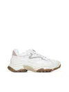 Ash Lace-up Low-cut Casual Shoes In Off White/white/white