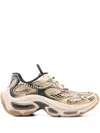 Ash Dragon Sneakers In Gold Leather And Fabric In White