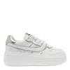 Ash Low Top Leather Match Sneakers Metallic Platform In White