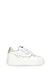 Ash Low Top Leather Match Sneakers Metallic Platform In White
