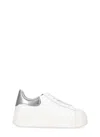 Ash White Leather Sneakers With Metallic Silver Accent In White