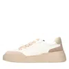 Ash Woman Sneakers White Size 8 Leather In Bianco Chiari E Naturali