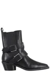Ash Square-toed Ankle Boots With Studded Detailing In Black
