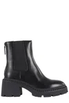 Ash Newton High Heels Ankle Boots In Black Leather In Black