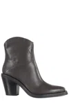 Ash Brown Leather Ankle Boots In Brown