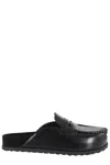 Ash Round Toe Mules In Black