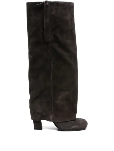 ASH SQUARE-TOE SIDE-ZIP SUEDE BOOTS