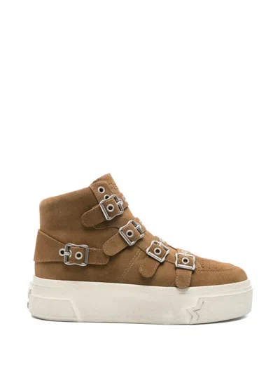 Ash Starmoon Buckle-strap Sneakers In Brown