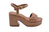 Ash Braided Strap Chunky Heel Platform Sandals In Brown