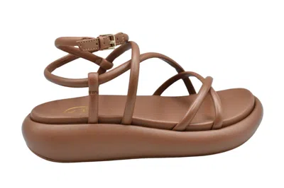 Ash Strappy Flat Shoes With Elegant Lacing And Cushioned Sole In Brown