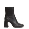 Ash Streamlined Nappa Leather Ankle Boots In Black