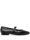 Ash Beatnik Mary Jane Black Flat Shoe In 黑色