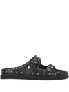 Ash Studded Double-strap Sandals In Black