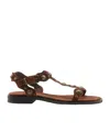 Ash Studded Flat Sandals In Brown
