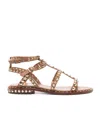 Ash Precious Stud-embellished Multi-strap Sandals In Brown
