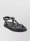 Ash Studded Open Toe Lace-up Rubber Sole In Multicolor