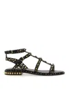 Ash Precious Stud Embellished Sandals In Black