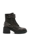 Ash Stud-embellished Buckled Boots In Black