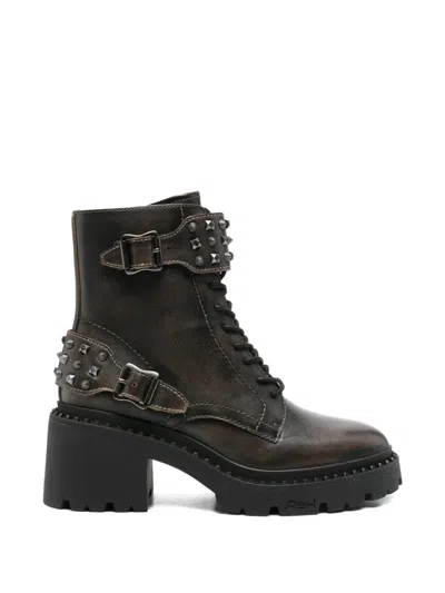 Ash Stud-embellished Buckled Boots In Black