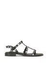 Ash Plus Stud-embellished Leather Sandals In Black