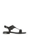 Ash Stud-embellished Flat Sandals In Brown