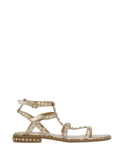 Ash Stud-embellished Leather Sandals In Neutral