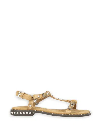 Ash Stud-embellished Leather Sandals In Neutral