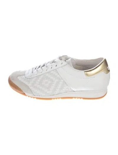 Pre-owned Ash Studio Paris Leather Colorblock Pattern Sneakers In White