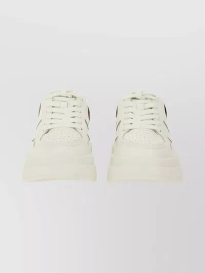 Ash Stylish Sneakers With Metallic And Perforated Design In White