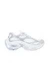 Ash White Dragon Leather Mesh Sneakers In White