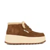 Ash Suede Ankle Boot With Shearling Lining And Platform Sole In Brown