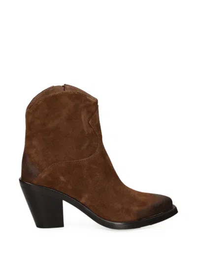 Ash Suede Ankle Boots In Brown