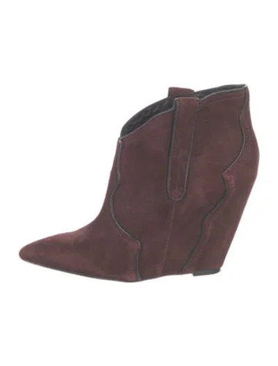Pre-owned Ash Suede Boots In Burgundy