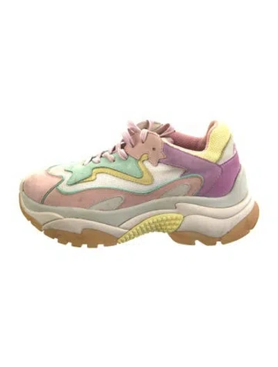 Pre-owned Ash Suede Colorblock Pattern Chunky Sneakers In Pink
