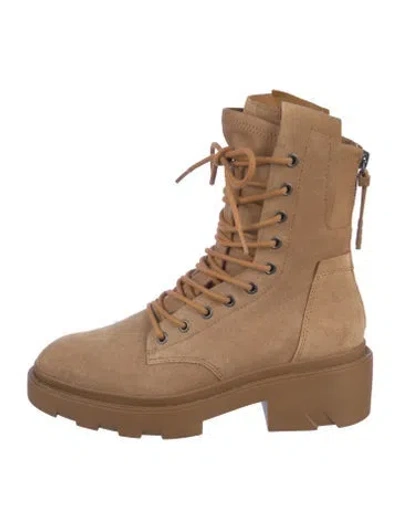 Pre-owned Ash Suede Combat Boots In Brown