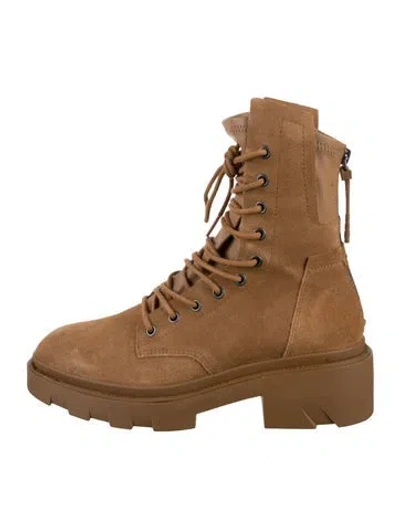 Pre-owned Ash Suede Combat Boots In Brown