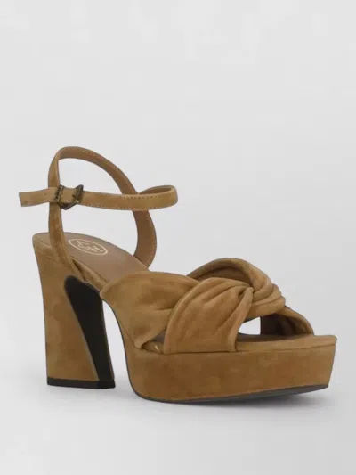 Ash Suede Heeled Mules Platform Squared Toe