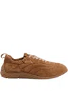Ash Suede Low Top Sneakers With Round Toe In Brown