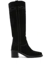 Ash Suede Leather Heel Boots In Black