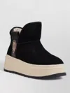 Ash Suede Leather Platform Boots In Black