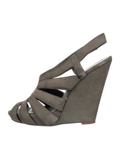 Pre-owned Ash Suede Slingback Pumps In Green