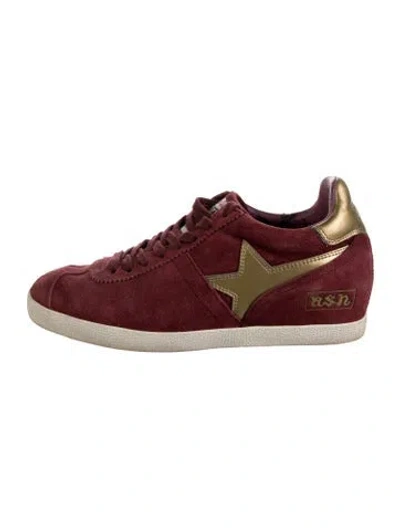 Pre-owned Ash Suede Sneakers In Burgundy