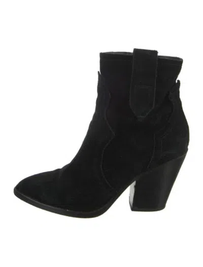 Pre-owned Ash Suede Western Boots In Black
