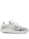 Ash Super Silver White Leather Tennis Trainers In Multi