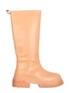 Ash Woman Boot Apricot Size 8 Soft Leather In Brown