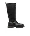 Ash Supremium 60mm Knee Length Leather Boots In Black