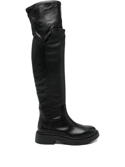 Ash Tall Black Boots With Rounded Toe