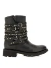 Ash Rivet-decorated Short Boots In Black