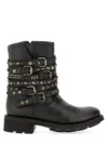 Ash Rivet-decorated Short Boots In Black