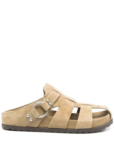 Ash Terry Suede Velours Sandals In Leather